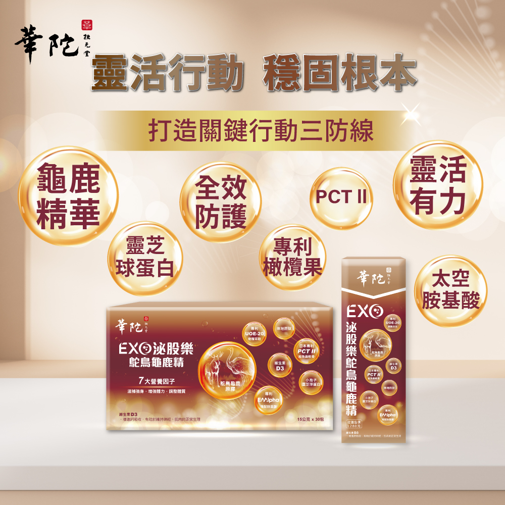 劃時代新品！華陀推出機能產品【EXO泌股樂鴕鳥龜鹿精】 全效升級× 全齡保養，開啟行動防護新紀元早安健康NEWS